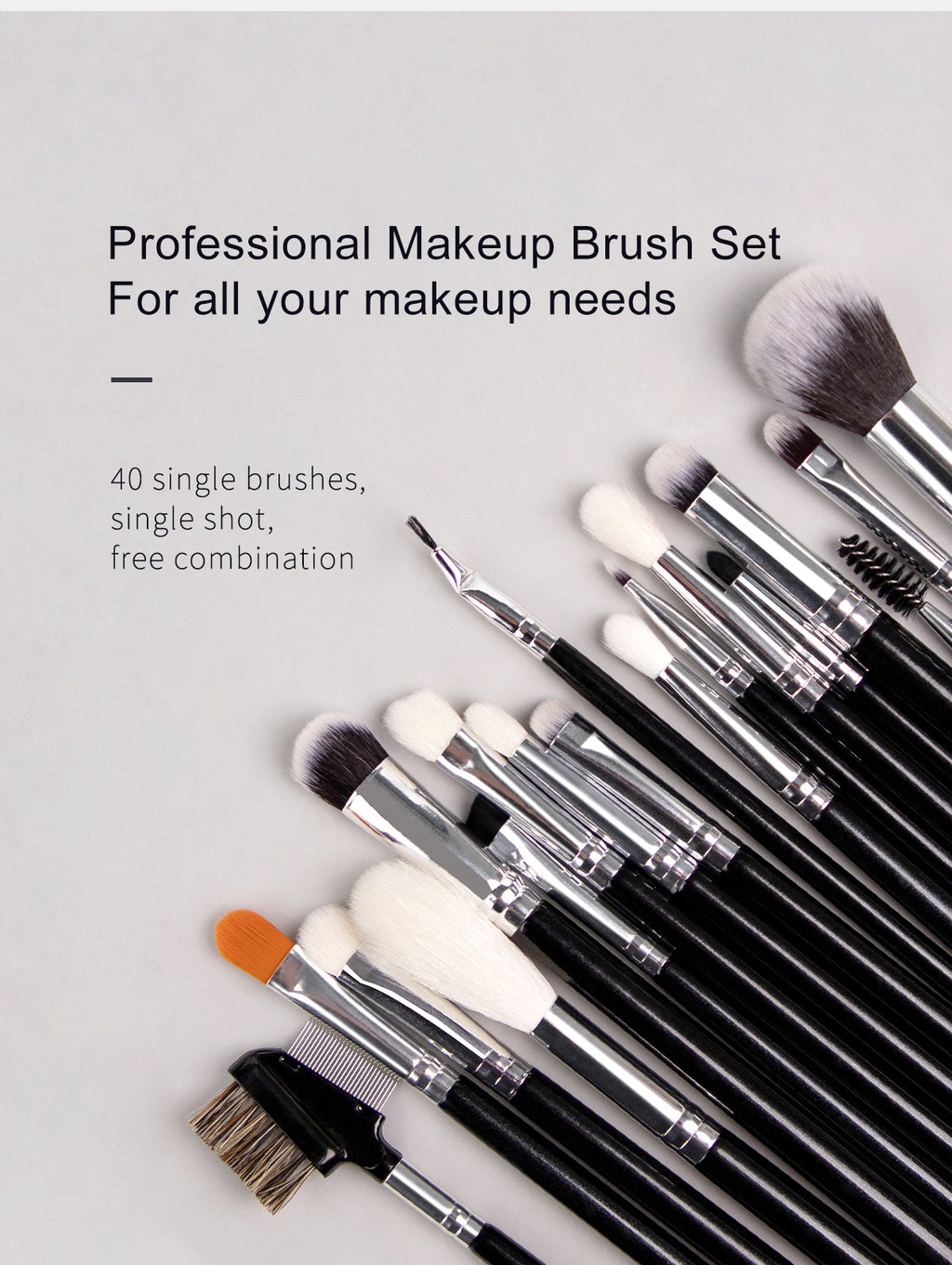 40pcs Complete Function Makeup Brush Kit With Premium Synthetic Bristles & Wooden Handle Perfect For Highlighter Blush Contour Eyeshadow Blending Professional Face Eye Lip Blender Brush Ideal For Makeup Beginner & Artist