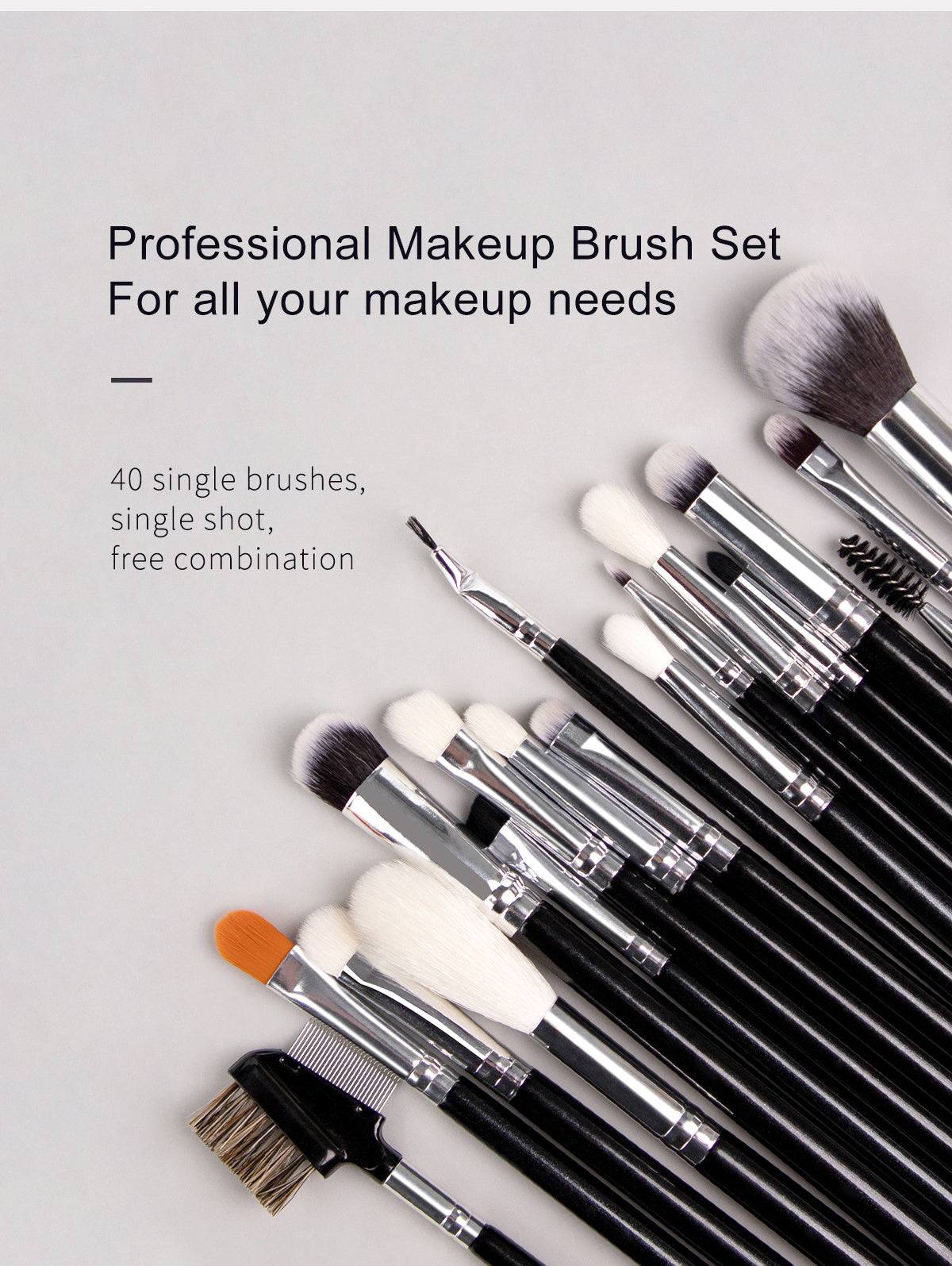 40pcs Complete Function Makeup Brush Kit With Premium Synthetic Bristles & Wooden Handle Perfect For Highlighter Blush Contour Eyeshadow Blending Professional Face Eye Lip Blender Brush Ideal For Makeup Beginner & Artist