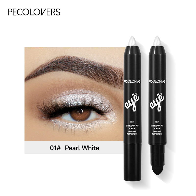 Waterproof Pearly Eyeshadow Eyeliner Pencil Glitter Matte Nude Eyeshadow Makeup Pigment Eyelid Under Crease Brightening Pen, ( 6 Colors )