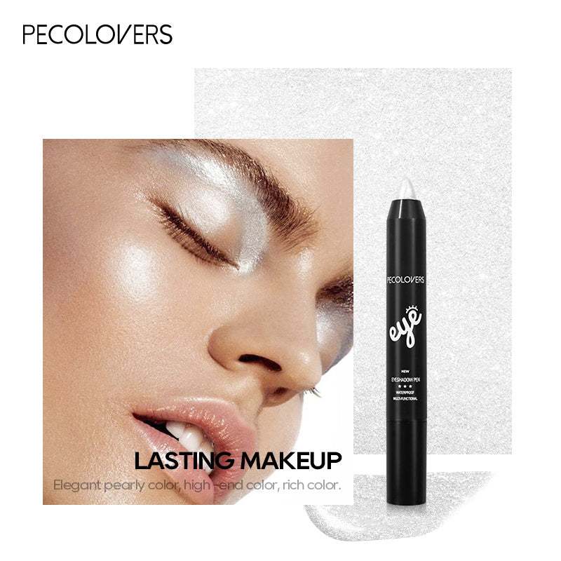 Waterproof Pearly Eyeshadow Eyeliner Pencil Glitter Matte Nude Eyeshadow Makeup Pigment Eyelid Under Crease Brightening Pen, ( 6 Colors )