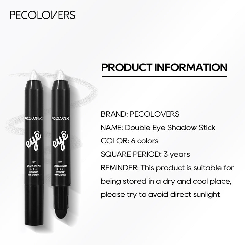 Waterproof Pearly Eyeshadow Eyeliner Pencil Glitter Matte Nude Eyeshadow Makeup Pigment Eyelid Under Crease Brightening Pen, ( 6 Colors )