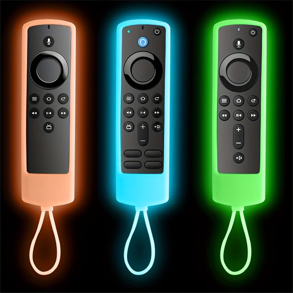 5.59inch Glow-in-the-Dark Silicone Case Cover for Fire TV Stick 4K with Alexa Voice Remote - Protect Your Remote and Enhance Your Gaming Experience, Compatible with 4K+, Lite, Cube, Includes Lanyard for Easy Access