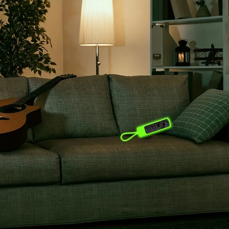 5.59inch Glow-in-the-Dark Silicone Case Cover for Fire TV Stick 4K with Alexa Voice Remote - Protect Your Remote and Enhance Your Gaming Experience, Compatible with 4K+, Lite, Cube, Includes Lanyard for Easy Access