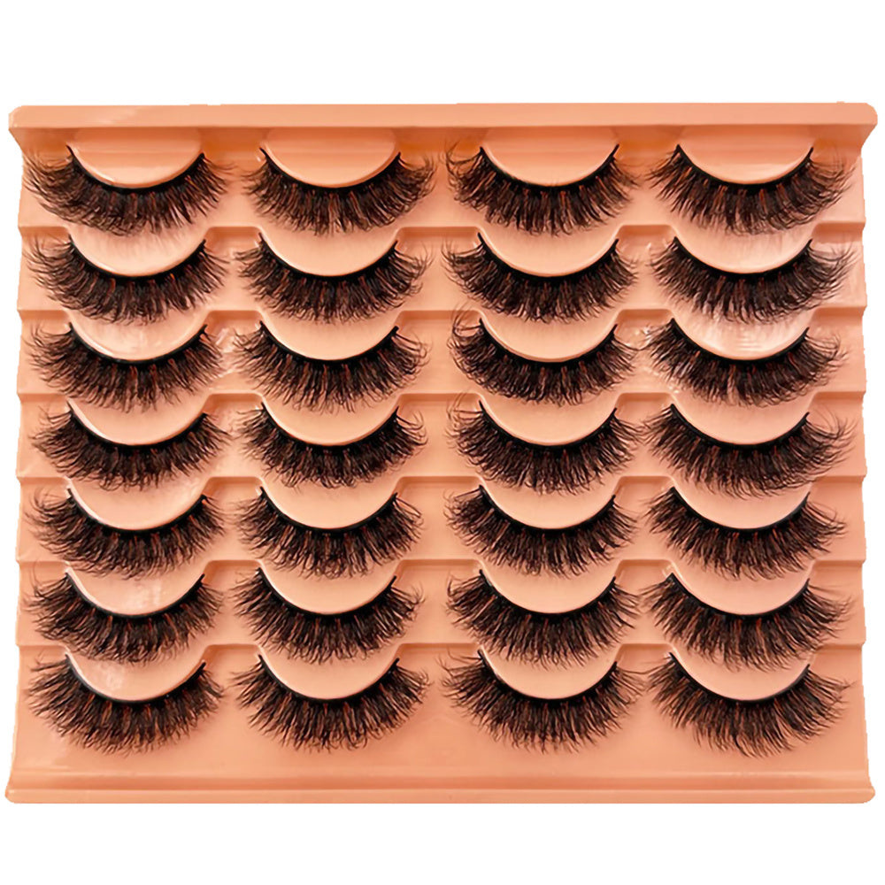 14 Pairs Russian DD Curl Mink Eyelashes, 3D Fluffy Thick False Lashes, Unscented, Multiple Lengths 10-12mm, Natural Look Makeup Enhancing Lashes