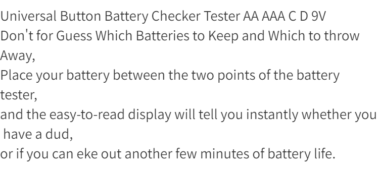BT-168 Universal Battery Tester - Quickly Check AA/AAA/C/D/9V/1.5V Batteries with Colour-Coded Meter Indicators!