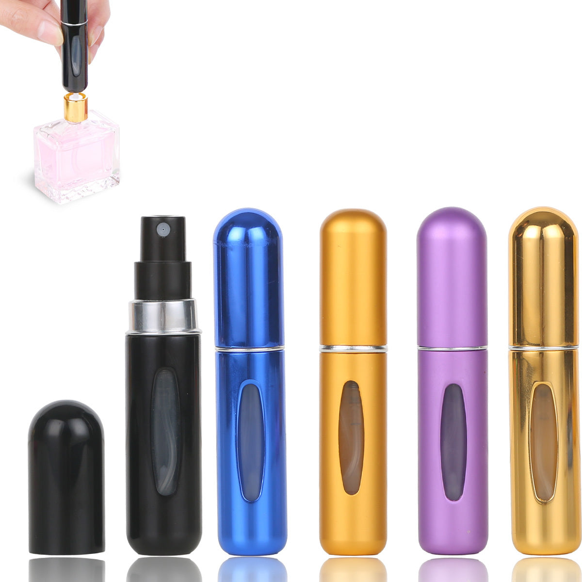 Perfume Refill Bottle Portable Mini Refillable Spray Jar Scent Pump Case Empty Cosmetic Containers Atomizer For Travel 5ml
