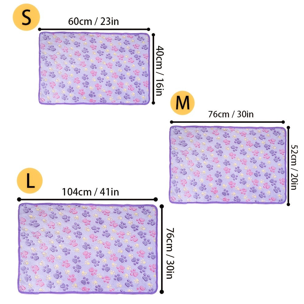 Stay Cozy with this Adorable Dog Paw Print Fleece Blanket - Perfect for Cats & Dogs!