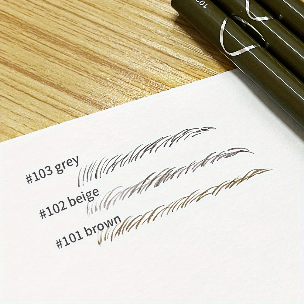 Ultra-Fine 0.008mm Waterproof Eyebrow Pen - Long-Lasting, Sweatproof, Smudge-Free Microblading Liquid Eyeliner with 2-in-1 Design for Precise, Natural-Looking Brows and Lashes - Professional, Easy-to-Use Makeup Essential