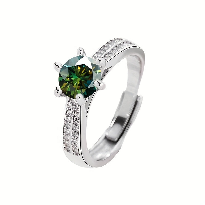 Original Tancise 925 Pure Silvery Ring with Moissanite Diamond and Certificate, Exquisite Jewelry for Women's Engagement Ring