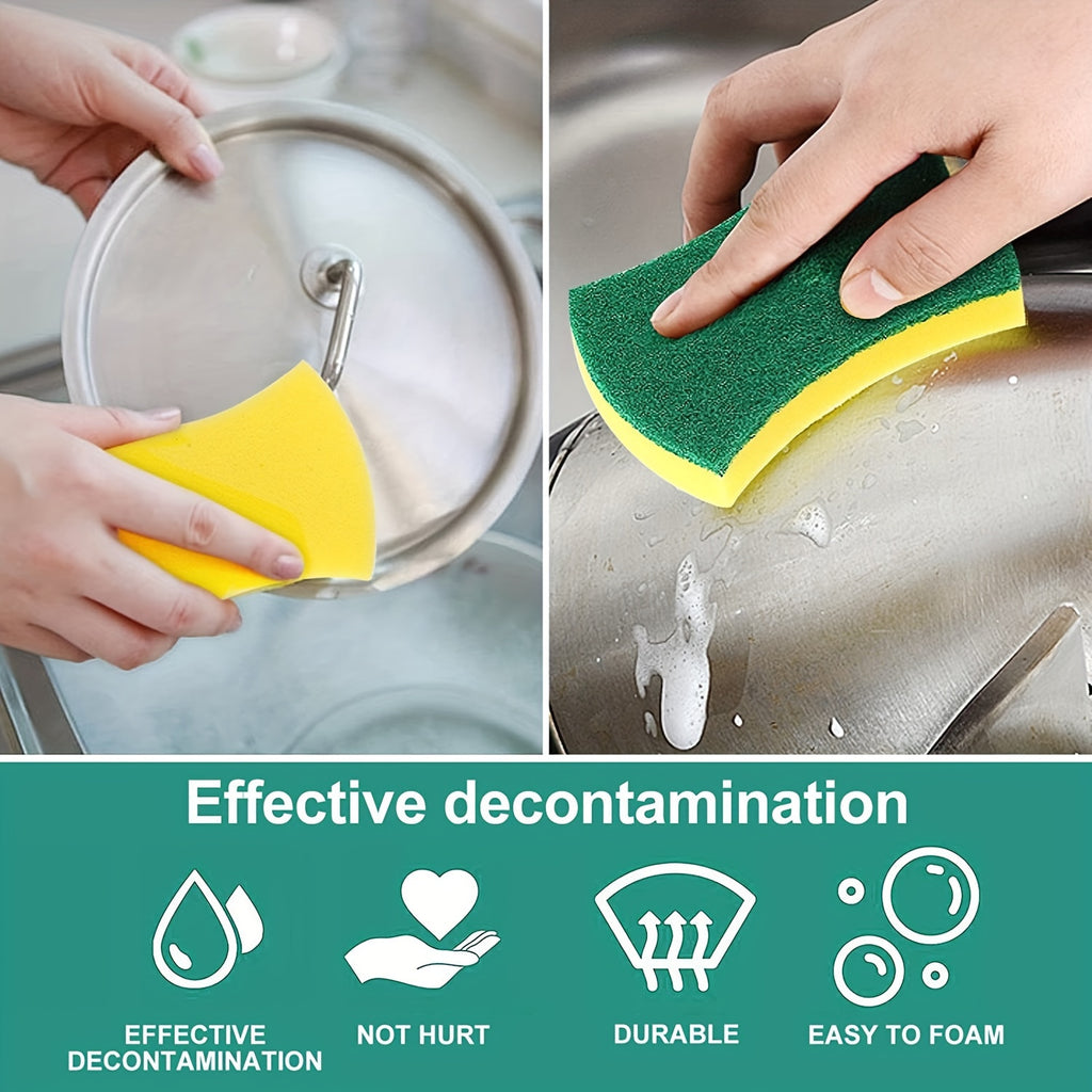8/16/32pcs, Multifunctional Cleaning Sponge, Double-Sided Scouring Pad For Household Cleaning, Dishwashing Sponge, Premium Kitchen Sponge, Durable Non-scratch Sponge Wipe, Super Absorbent, Cleaning Supplies, Cleaning Tool