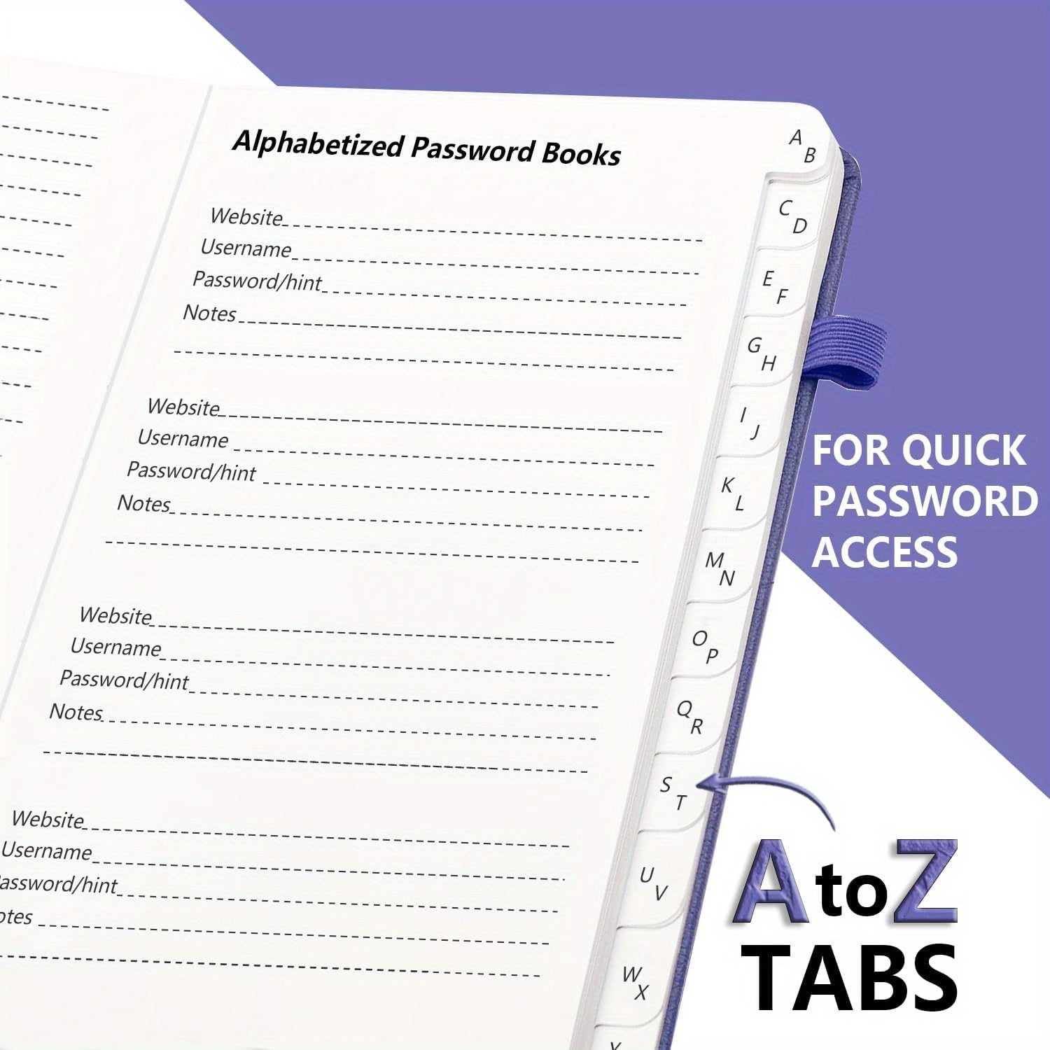Password Book With Alphabetical Tabs. Hardcover Password Keeper Notebooks For Seniors, Internet Password Logbook Journal, Address Organizer For Computer &amp; Website Logins, Pocket Size