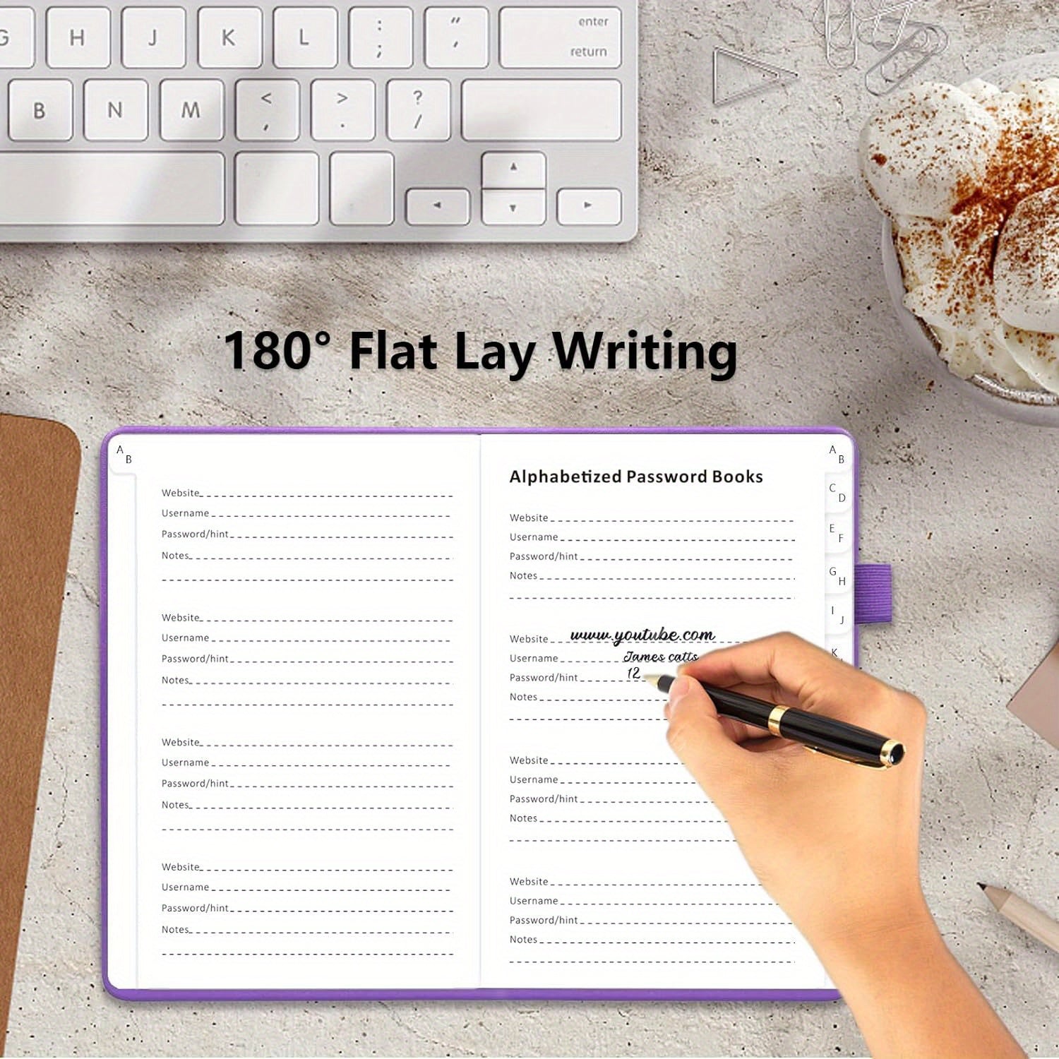 Password Book With Alphabetical Tabs. Hardcover Password Keeper Notebooks For Seniors, Internet Password Logbook Journal, Address Organizer For Computer &amp; Website Logins, Pocket Size