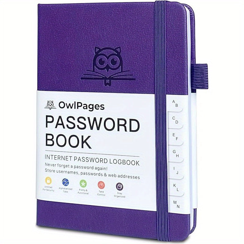 Password Book With Alphabetical Tabs. Hardcover Password Keeper Notebooks For Seniors, Internet Password Logbook Journal, Address Organizer For Computer &amp; Website Logins, Pocket Size
