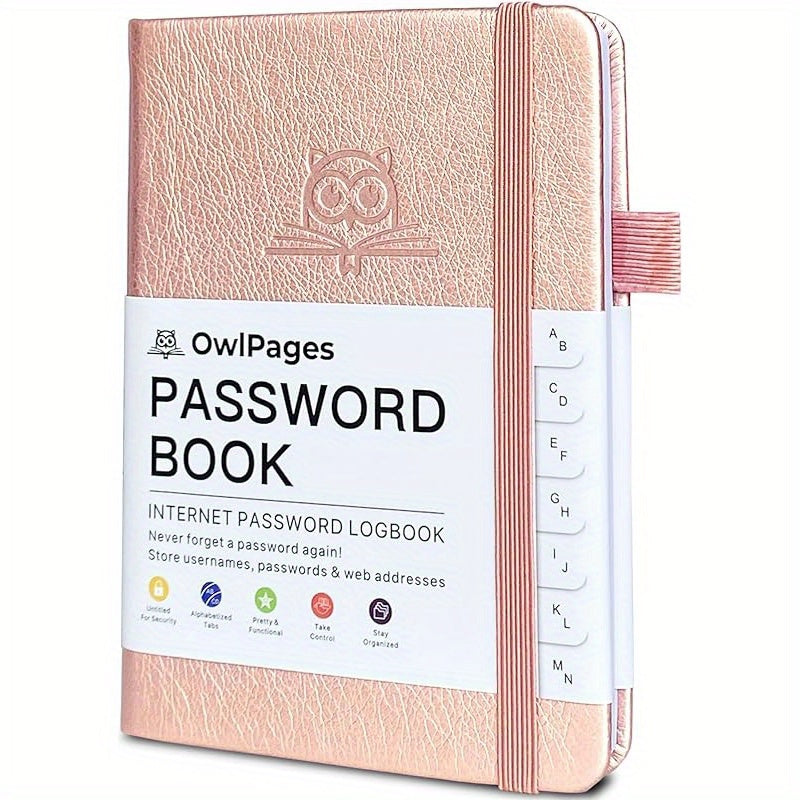 Password Book With Alphabetical Tabs. Hardcover Password Keeper Notebooks For Seniors, Internet Password Logbook Journal, Address Organizer For Computer &amp; Website Logins, Pocket Size