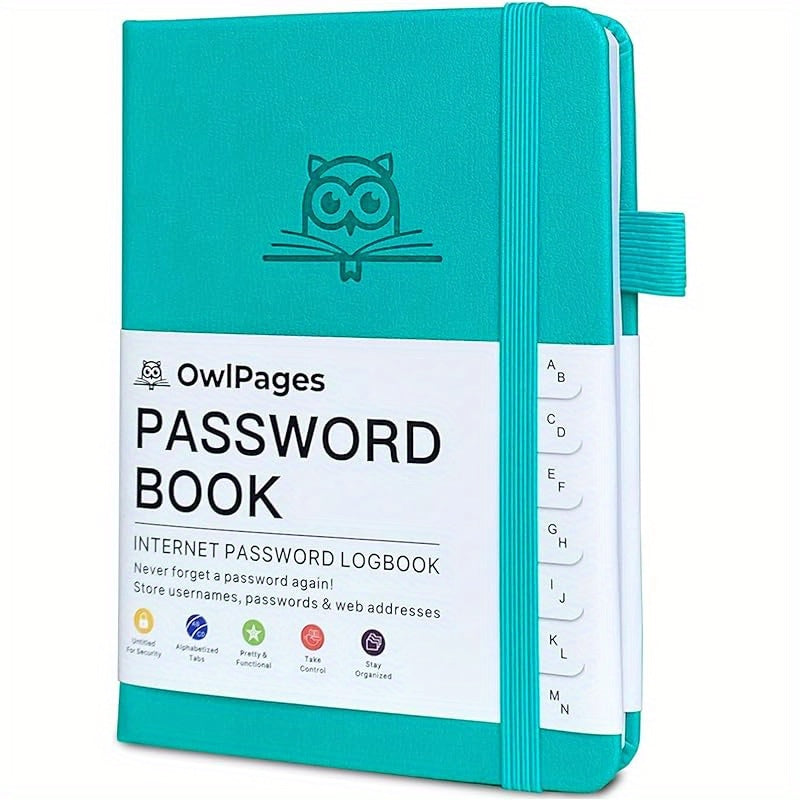 Password Book With Alphabetical Tabs. Hardcover Password Keeper Notebooks For Seniors, Internet Password Logbook Journal, Address Organizer For Computer &amp; Website Logins, Pocket Size