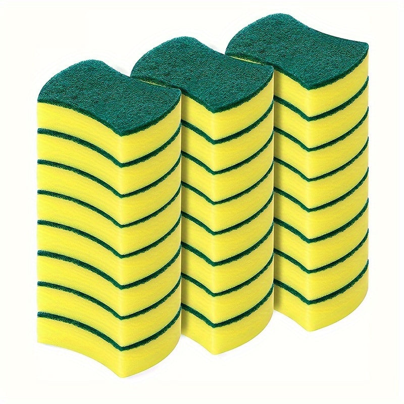 8/16/32pcs, Multifunctional Cleaning Sponge, Double-Sided Scouring Pad For Household Cleaning, Dishwashing Sponge, Premium Kitchen Sponge, Durable Non-scratch Sponge Wipe, Super Absorbent, Cleaning Supplies, Cleaning Tool