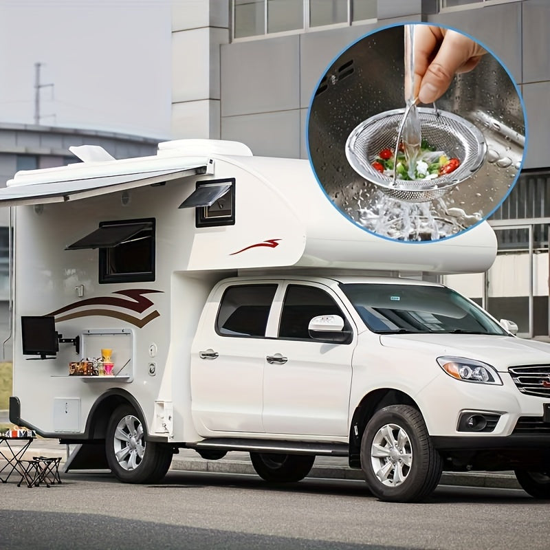 1pc Stainless Steel Drain Stopper With Anti-Slip Handle, Hair Catcher And Filter For Kitchen And Bathroom, Effortlessly Prevents Clogs And Blockages, Home & Kitchen Accessories