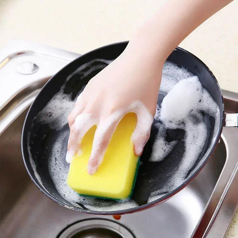 Highly Absorbent Kitchen Grease Cleaner, Dishwashing Sponge - Pot Rust Stain Brush, Household Tool