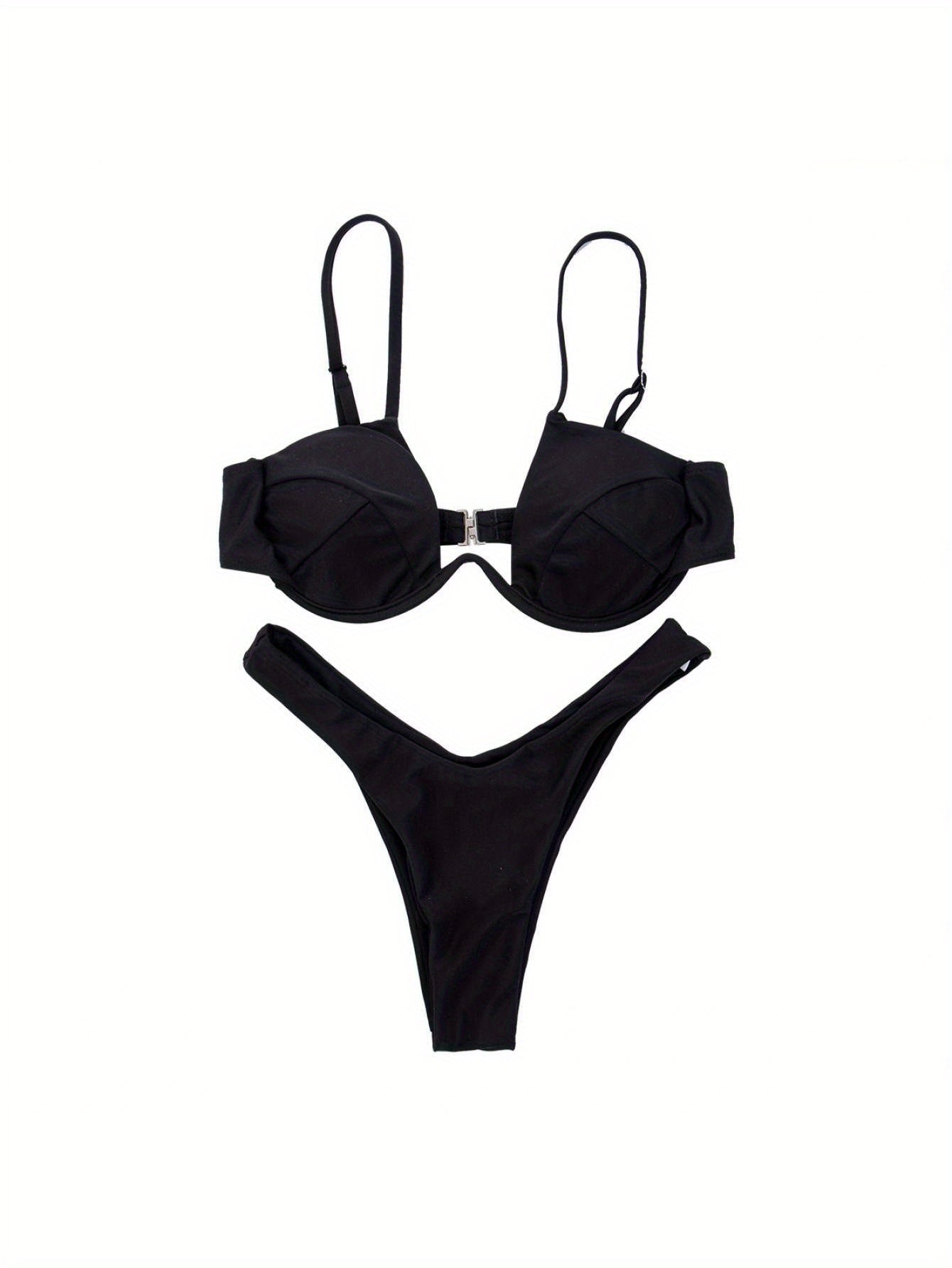 Sexy Womenacute;s Swimsuit Push-up Padded Bikini Sets Solid Color Low Waist Swimwear Biquini Bathing Suit Summer Beachwear