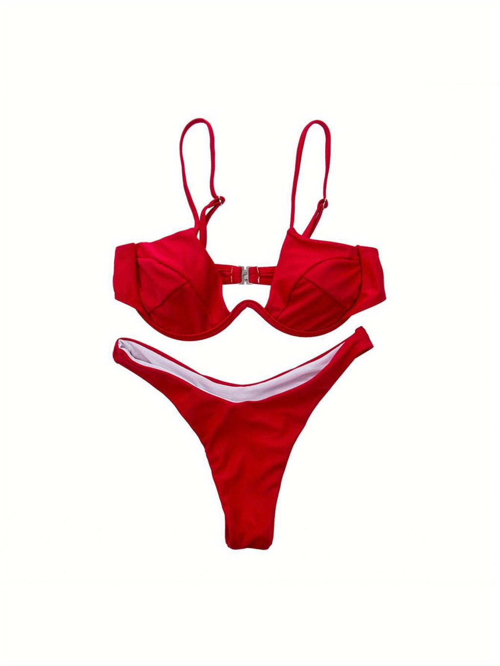 Sexy Womenacute;s Swimsuit Push-up Padded Bikini Sets Solid Color Low Waist Swimwear Biquini Bathing Suit Summer Beachwear