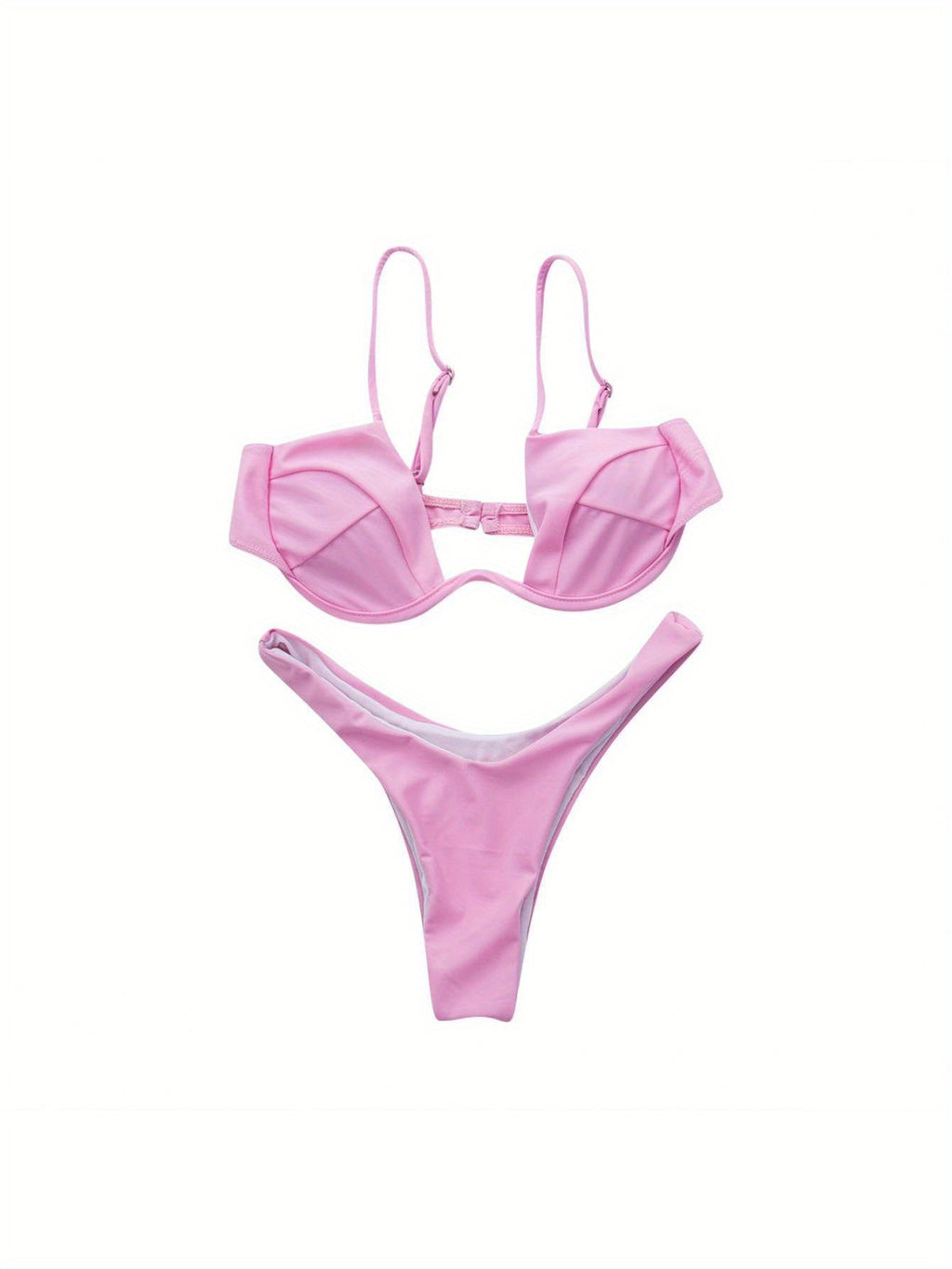 Sexy Womenacute;s Swimsuit Push-up Padded Bikini Sets Solid Color Low Waist Swimwear Biquini Bathing Suit Summer Beachwear