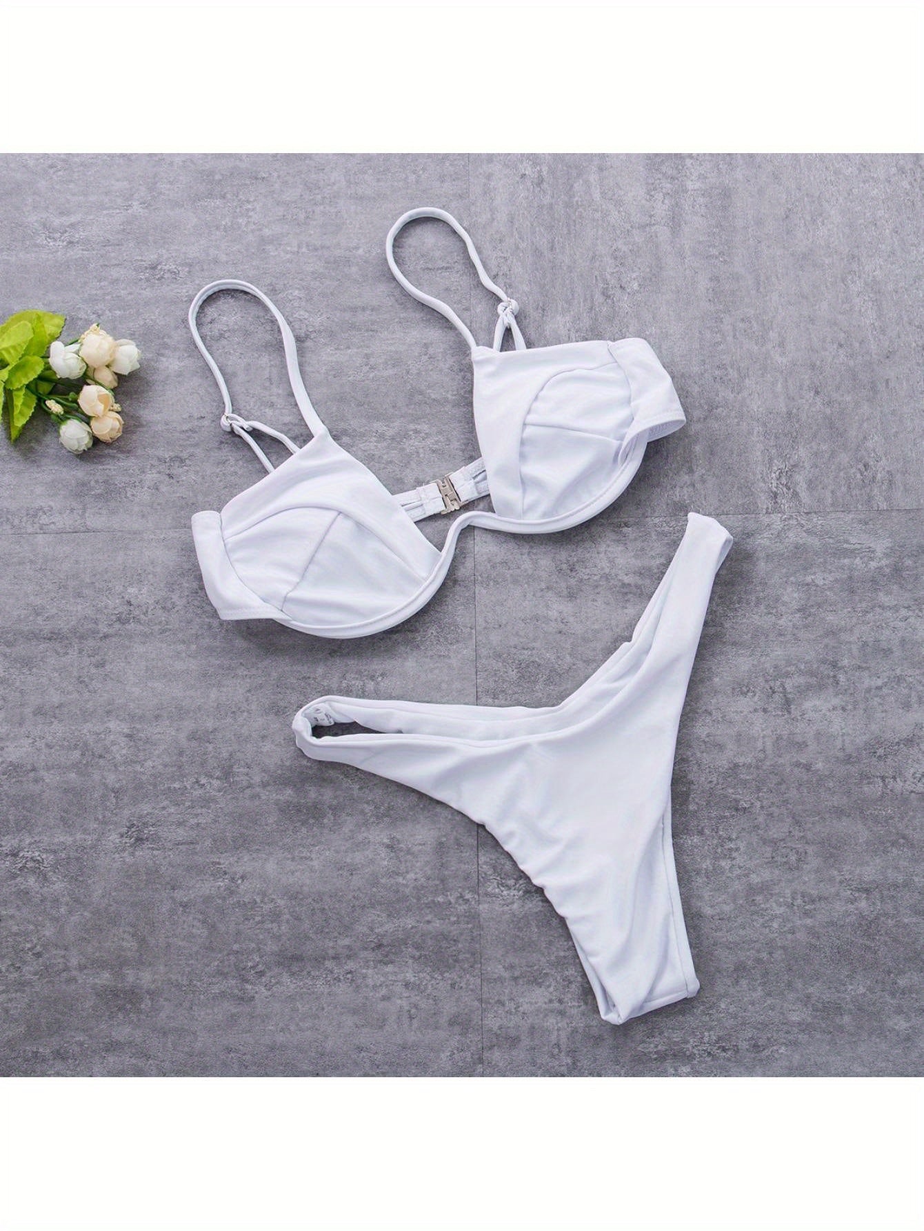 Sexy Womenacute;s Swimsuit Push-up Padded Bikini Sets Solid Color Low Waist Swimwear Biquini Bathing Suit Summer Beachwear