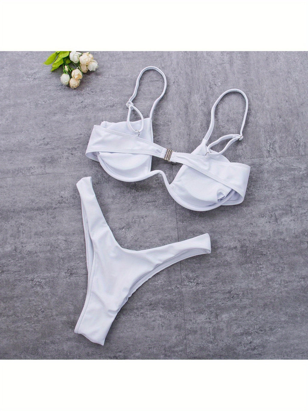 Sexy Womenacute;s Swimsuit Push-up Padded Bikini Sets Solid Color Low Waist Swimwear Biquini Bathing Suit Summer Beachwear