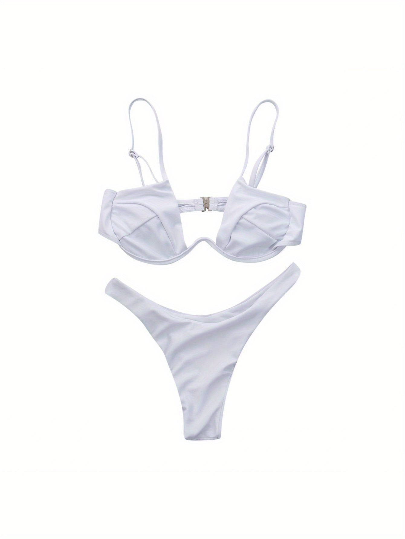 Sexy Womenacute;s Swimsuit Push-up Padded Bikini Sets Solid Color Low Waist Swimwear Biquini Bathing Suit Summer Beachwear