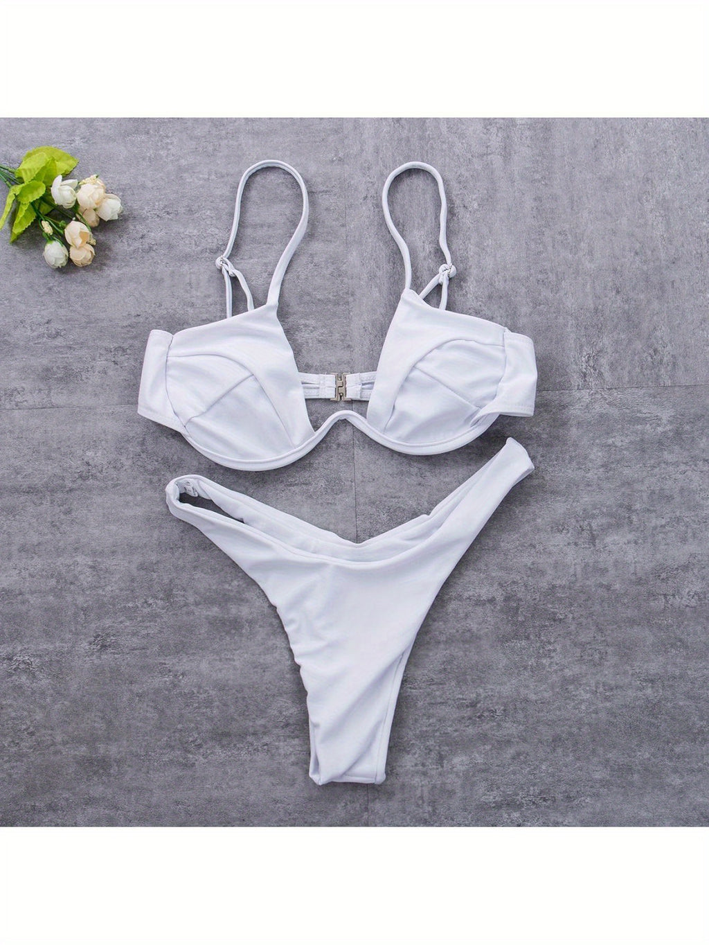 Sexy Womenacute;s Swimsuit Push-up Padded Bikini Sets Solid Color Low Waist Swimwear Biquini Bathing Suit Summer Beachwear