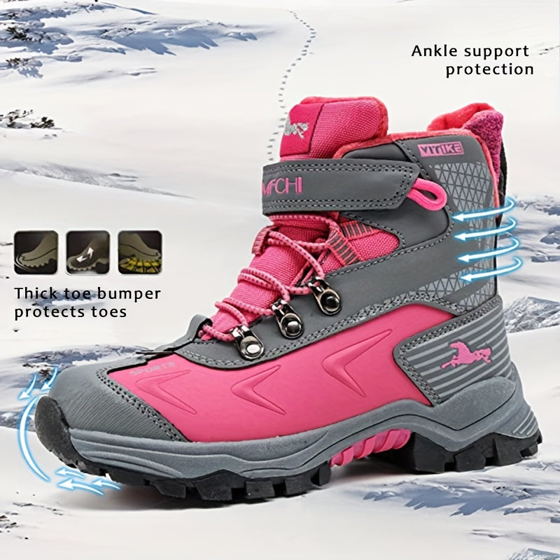 Boys Snow Boots, Anti-Slip Shoes For Outdoor Hiking Climbing Winter