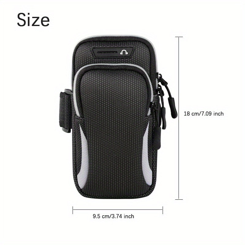 Ultra Slim Case Multi-Functional Universal Double Layer Zipper Sport Arm Case Phone Bag For Most Mobile Phones/earphones/small Charging Treasures/cosmetics/keys
