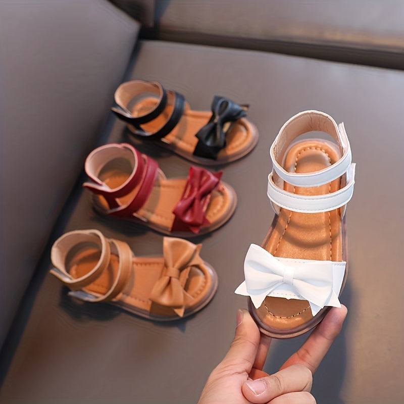 Girls' First Walkers Baby Sandals with Closure - Soft TPR Sole & PU Upper, Non-Slip Beach Shoes for, Star & Princess Patterns, Open-Toe Summer Footwear for New Walkers (Pink/White) - Easy On/Off Girl Footwear