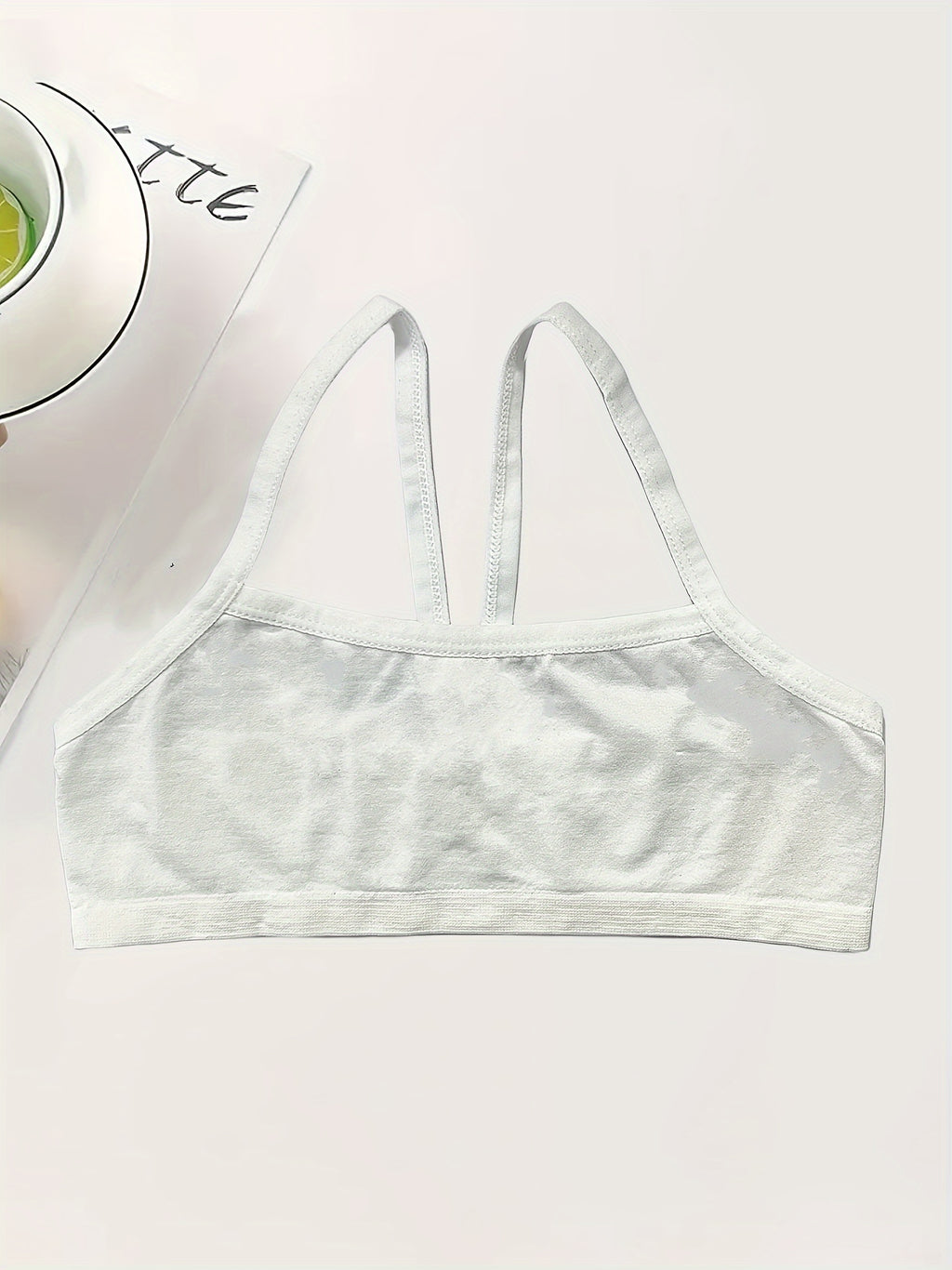 Holiday Style 4pcs Girls Training Bras Stretchy Sports Bralette Sleeveless Crops Tank Tops Underwears For 6-14 Years Old Kids