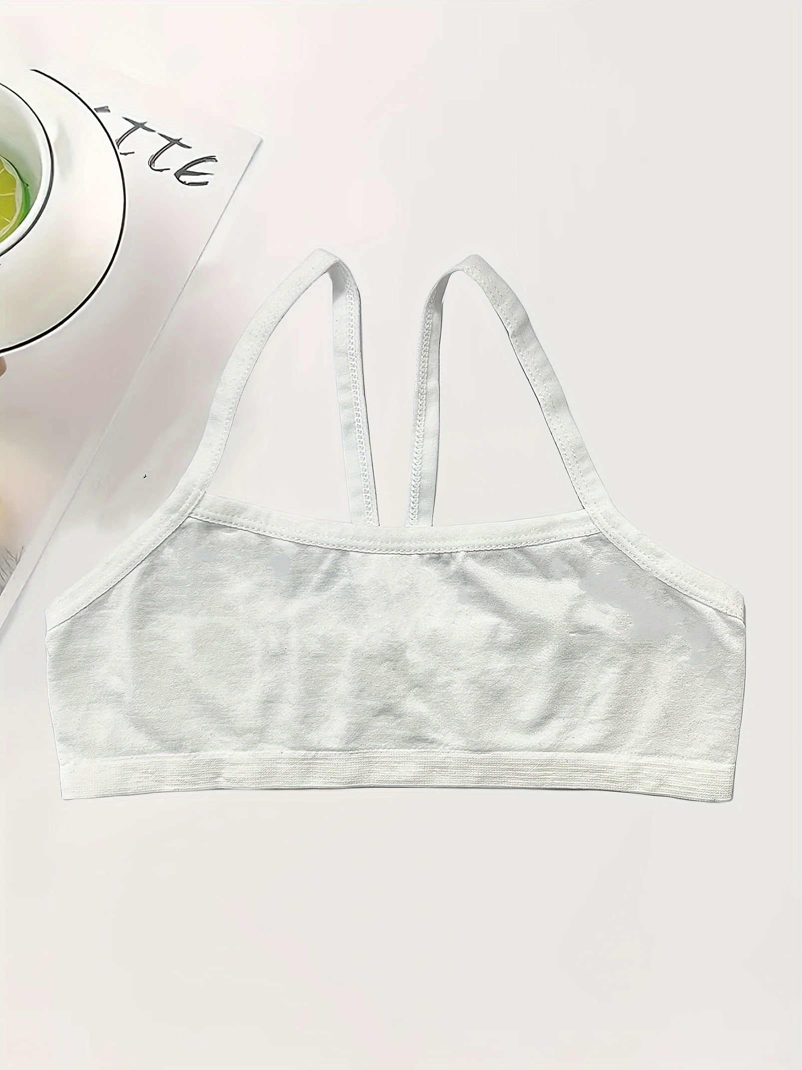 Holiday Style 4pcs Girls Training Bras Stretchy Sports Bralette Sleeveless Crops Tank Tops Underwears For 6-14 Years Old Kids