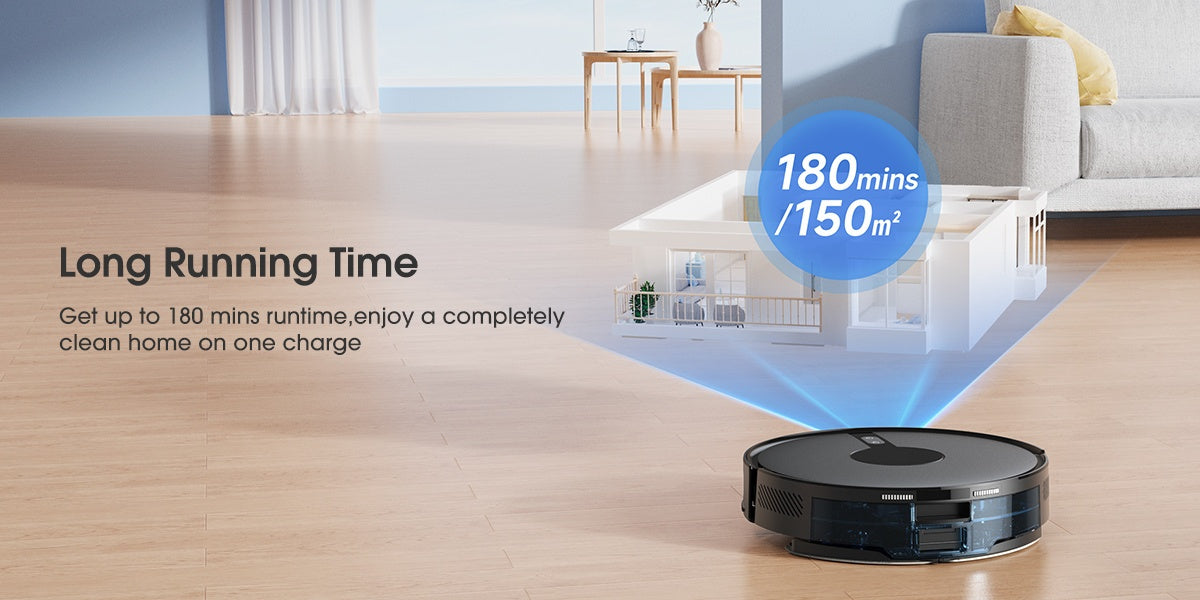 Lubluelu 6500Pa Robotic Vacuum, Robot Vacuum Cleaner And Mop Combo, 180Mins Max, 62dB, 34 No-Go Zones for Pet Hair Carpets Floor - B40/L15Ultra
