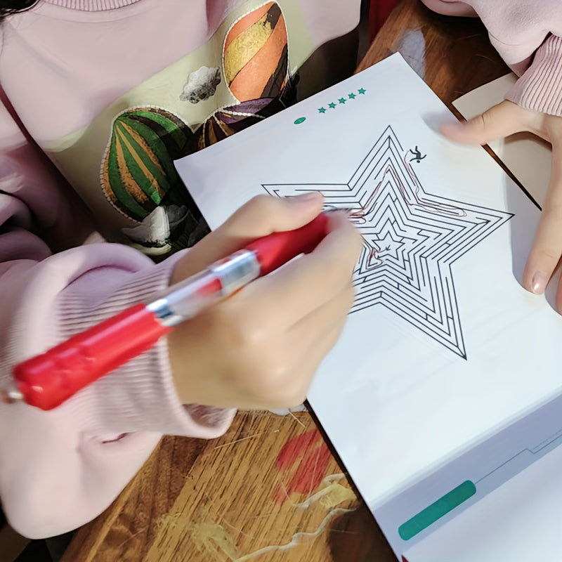 192 Patterns Concentration Maze Training Book, Student Thinking Development Attention Game Puzzle Intelligence Development Toy, Maze Game Book, As Holiday, Halloween, Christmas Gift