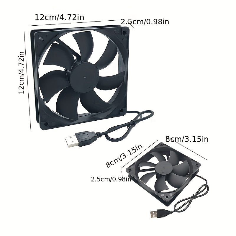 USB Case Fan Router Top Box Cooling Fan 12cm Mute 8CM Cooling Fan 5V Computer Fan
