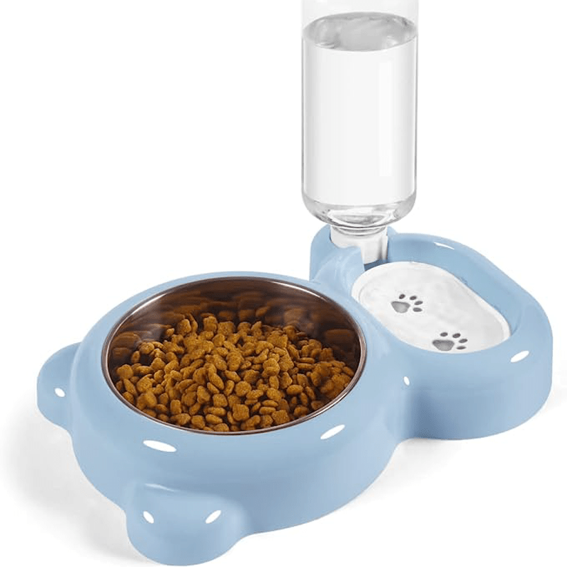 Keep Your Pet Hydrated & Fed with This Double Bowl Set & Automatic Water Dispenser Bottle!
