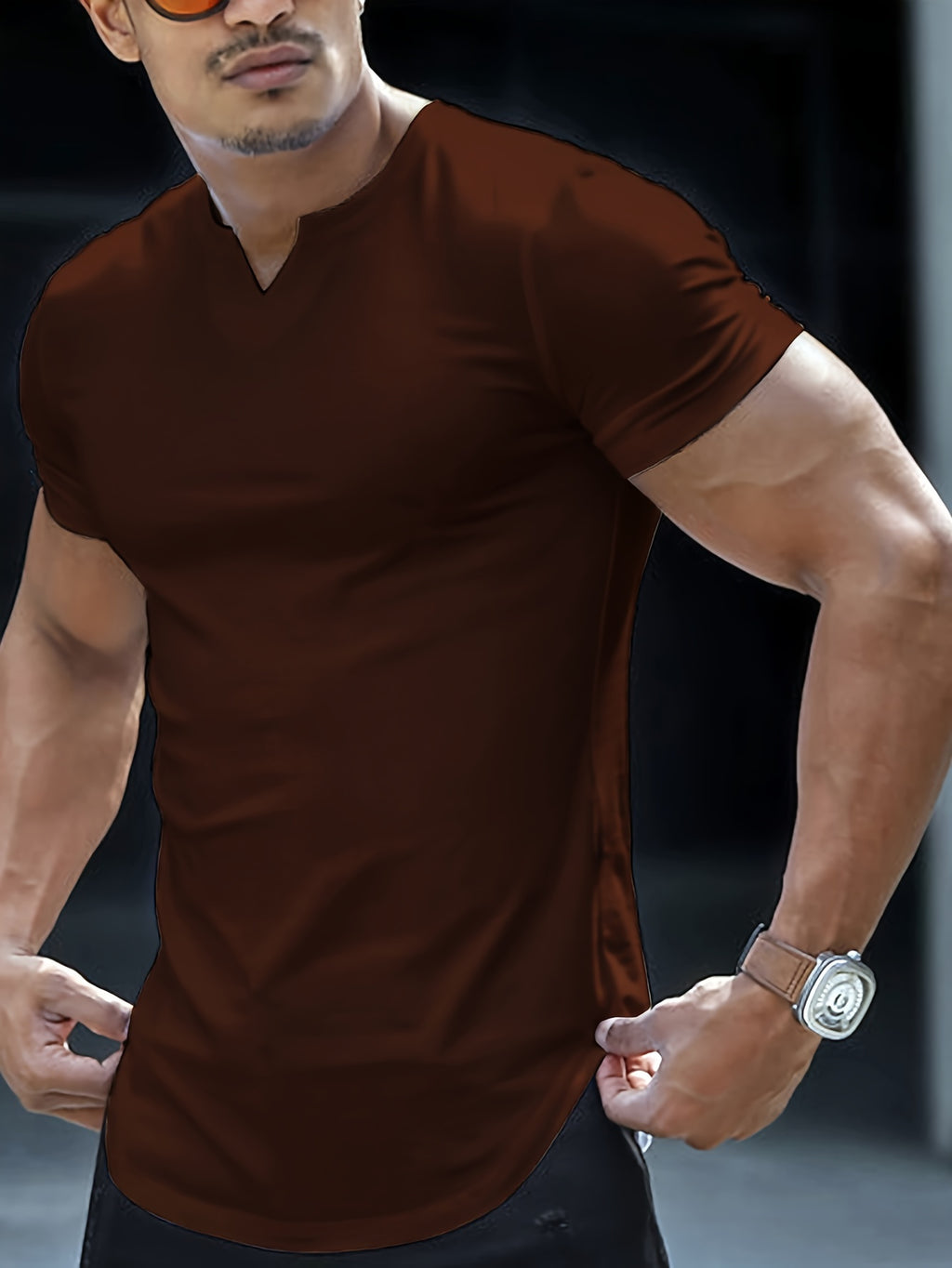 Summer-Ready Stylish Men’s V-Neck T-shirt - Comfortable, Breathable Fabric, Easy-Care & Durable