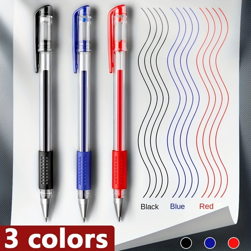 3 Pens + 15 Refills Gel Pen Set School Supplies Black Blue Red Ink Color 0.5Mm Ballpoint Pen Kawaii Pen Student School Office Stationery