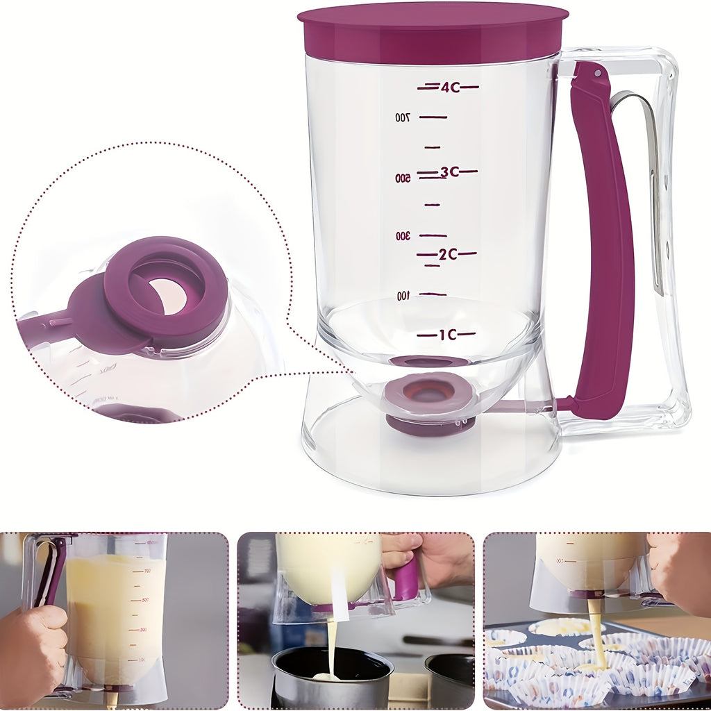 Cupcake Batter Separator And Dispenser - Handheld Funnel Measuring Cup Tool For Mess-Free Baking