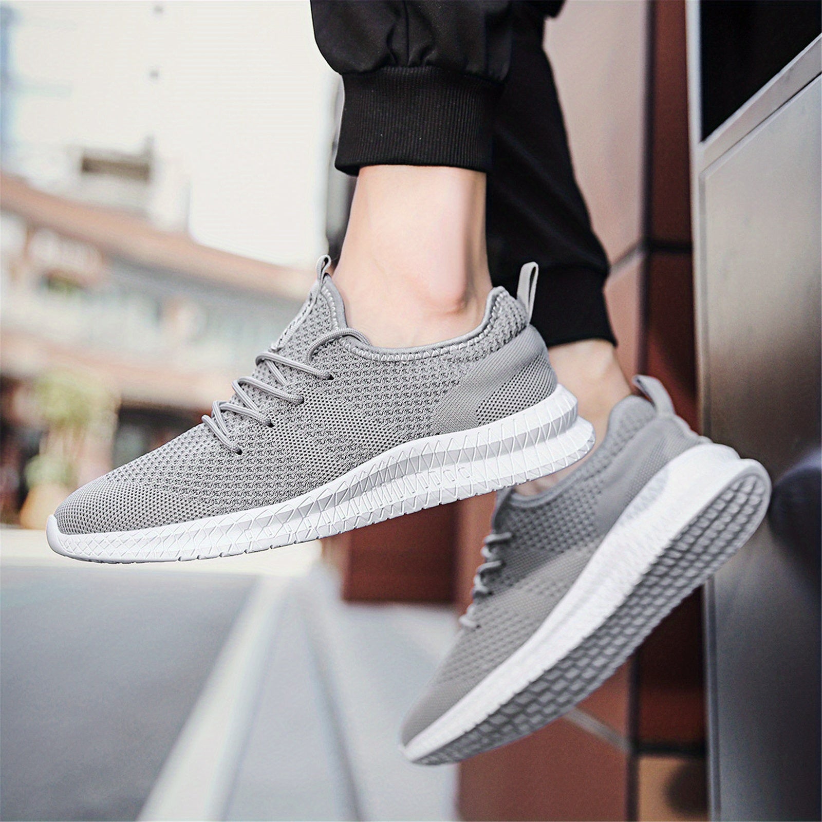 Men'S Outdoor Knitted Running Shoes