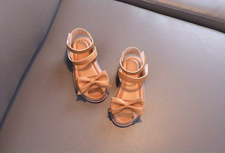 Girls' First Walkers Baby Sandals with Closure - Soft TPR Sole & PU Upper, Non-Slip Beach Shoes for, Star & Princess Patterns, Open-Toe Summer Footwear for New Walkers (Pink/White) - Easy On/Off Girl Footwear