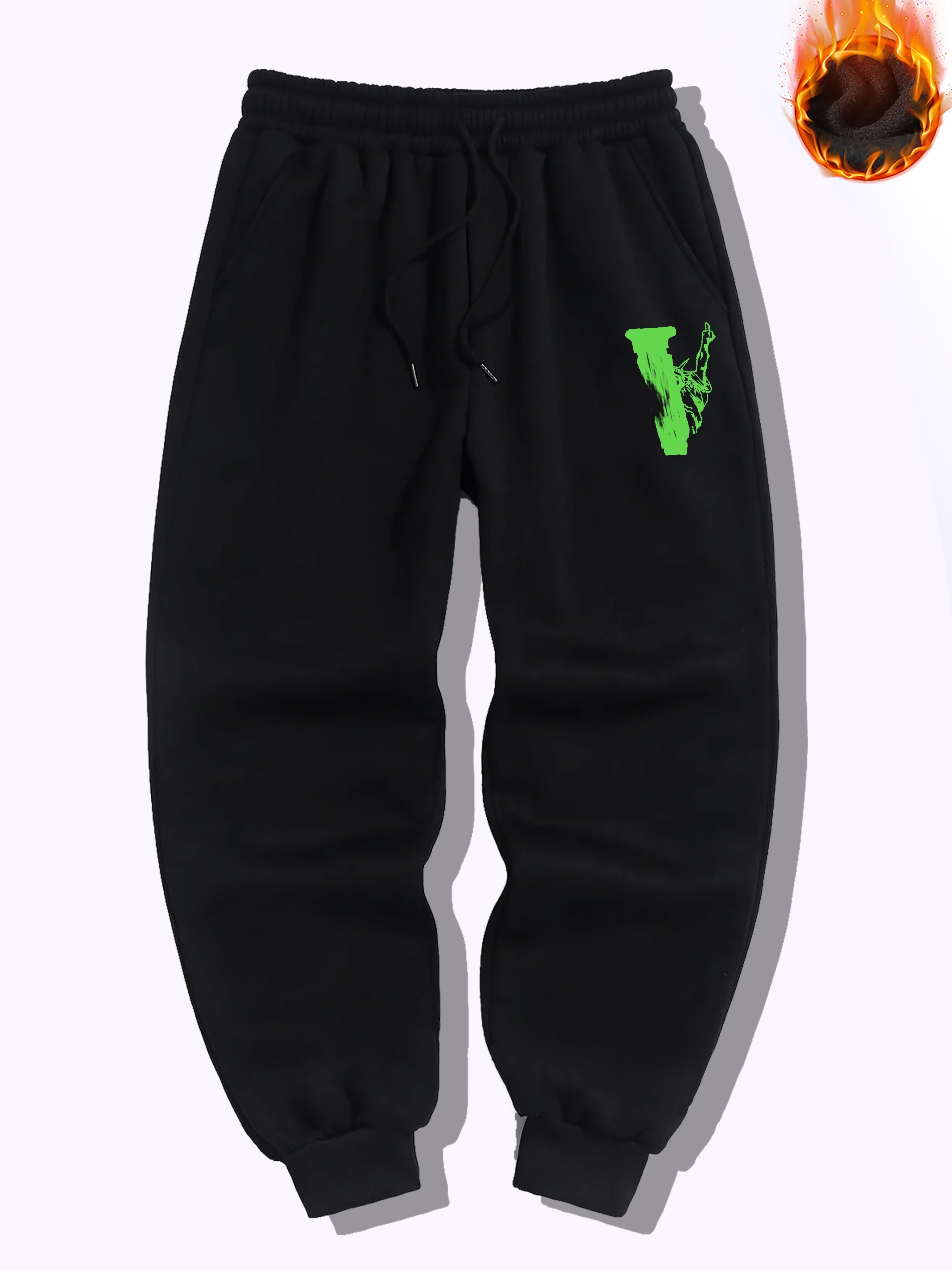 Men's Trendy Print Drawstring Sweatpants For Outdoor Street, Gift For Men
