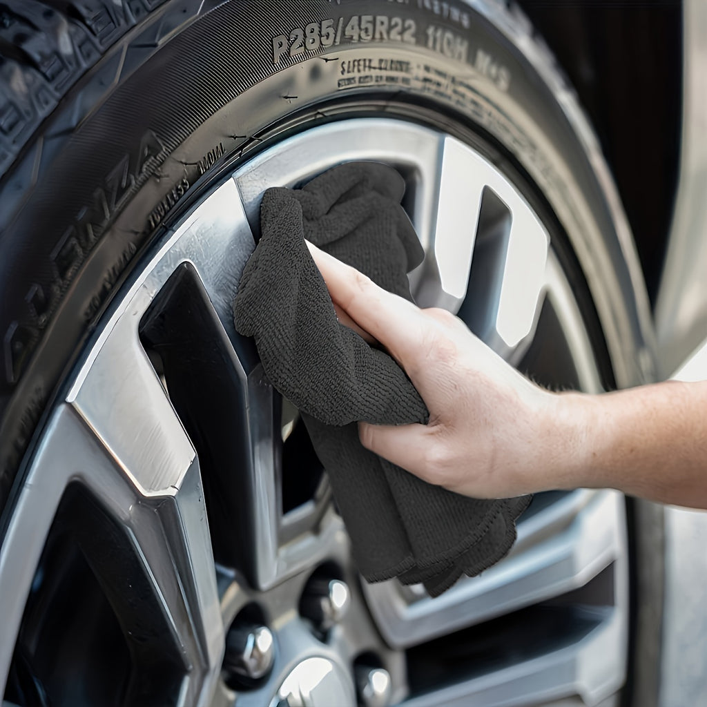 5/10/20/50 Pieces Black Flat Cleaning Cloth Set Soft And Quick-Drying Absorbent