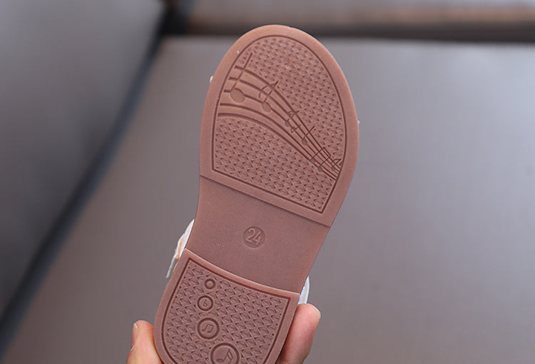 Girls' First Walkers Baby Sandals with Closure - Soft TPR Sole & PU Upper, Non-Slip Beach Shoes for, Star & Princess Patterns, Open-Toe Summer Footwear for New Walkers (Pink/White) - Easy On/Off Girl Footwear