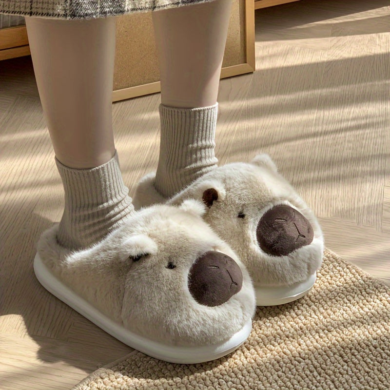 Warm Anti-slip Capibara Plush Slippers - Adorable Animal Women's Home Slippers