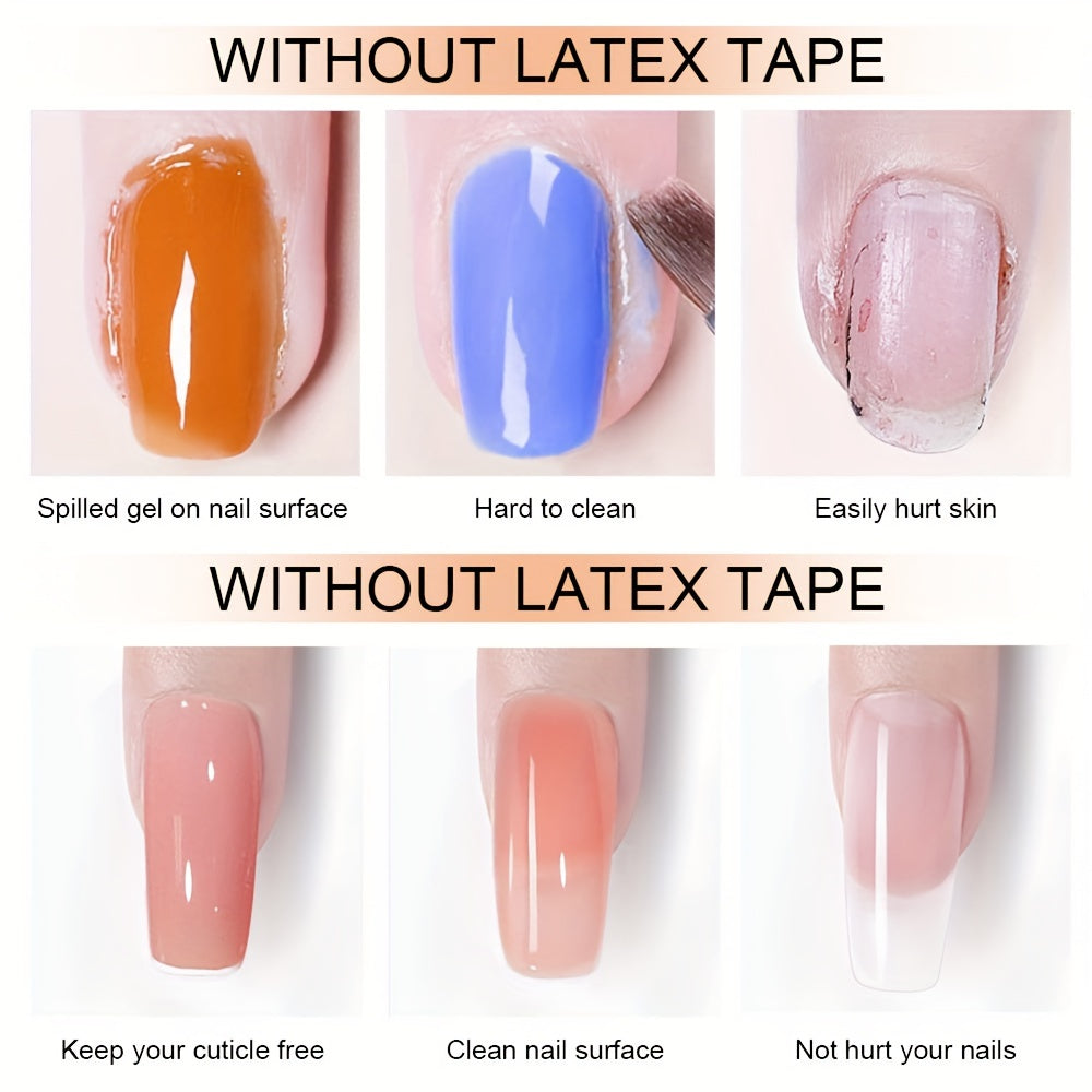 8ml Liquid Latex For Nails, Fast Drying Liquid Latex Nail Polish Barrier Peel Off Latex Tape, Nail Polish Skin Protector Cuticle Guard For Fingers Nail Painting For Various Nail Art, Without acetone