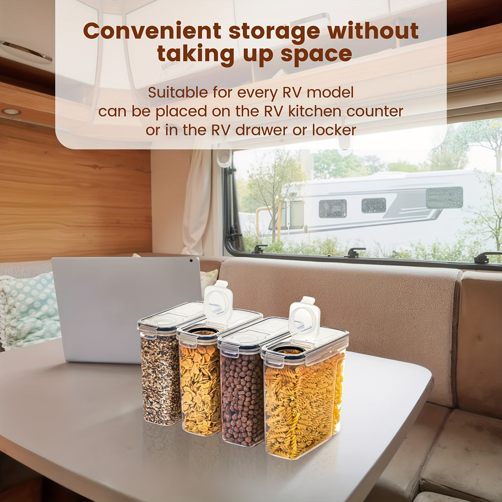 Set of 2/4 Cereal Storage Containers, Made from Bpa-Free Plastic, Designed to Be Airtight for Storing Food. Each Container Holds 2.5 Liters (88 Ounces) And Is Suitable for Cereals, Snacks, And Sugar. This 4pcs Set Includes Ce