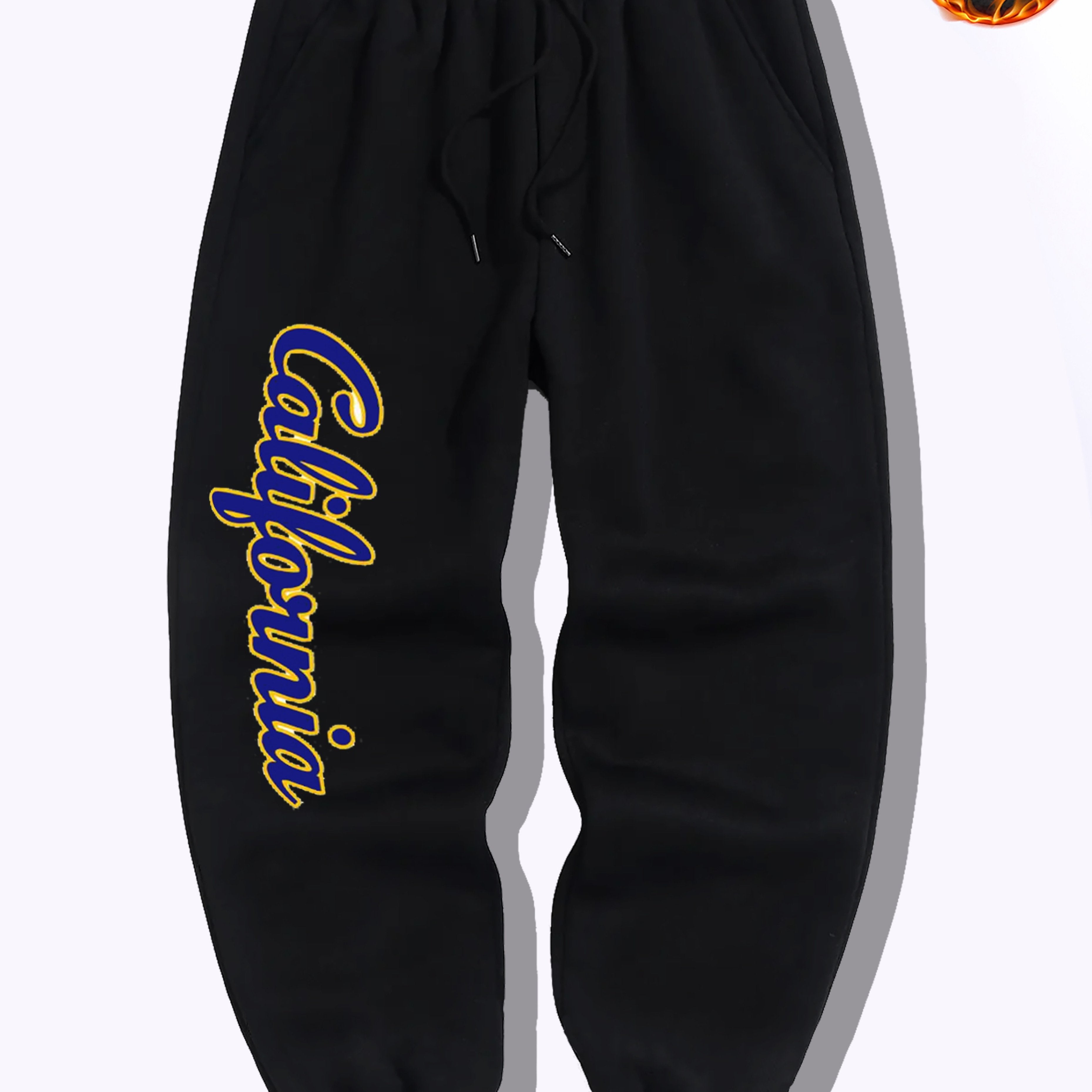 Men's Trendy Print Drawstring Sweatpants For Outdoor Street, Gift For Men